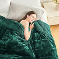 Cottonblue Weighted Blanket 15lbs for Queen Ded - Ultra Soft, Cozy Comfort Sherpa Blanket for Relax and Sleep, Heavy Bed Blankets with Cemaric Beads, 60x80 Inches,Green