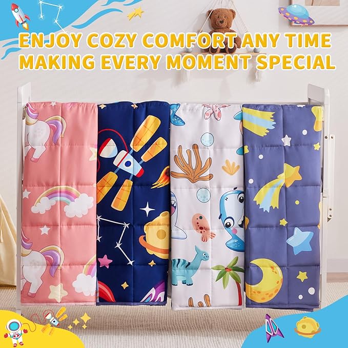 anfie Weighted Blanket Kids (36"x48" 5lbs) Weighted Blanket Cooling Blanket for Sleeping,Throw Size Breathable Blanket with Premium Glass Bead(Blue Aerospace)