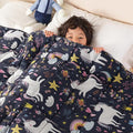 Sivio Weighted Blanket 7lbs, Unicorn Cooling Weighted Blanket, Breathable Heavy Blankets for Sleeping & Calming, Washable Throw Blanket, 41"x60", Navy Blue