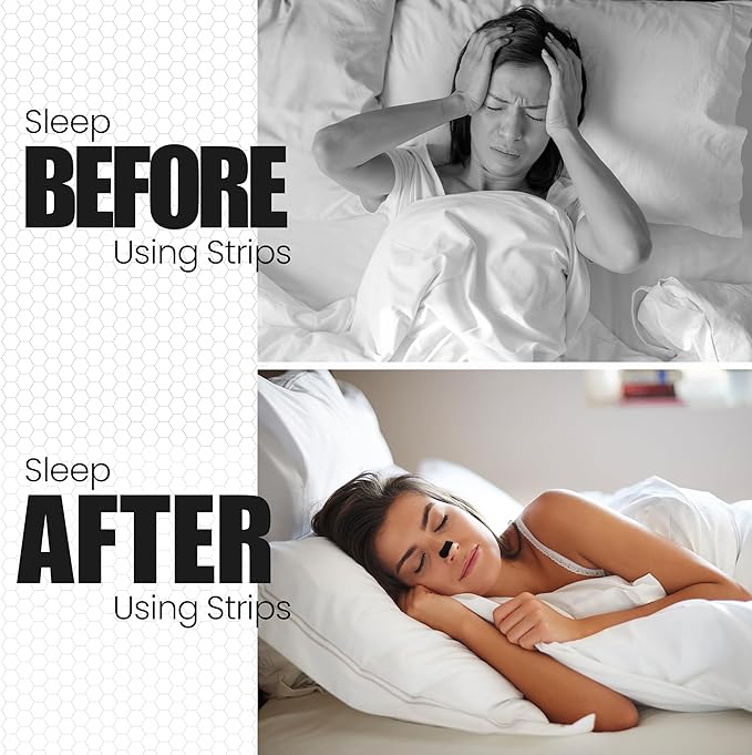 Performance Nasal Strips for Breathing, (60 Counts) - Extra Strenght Nose Strips for Snoring Comfort - Oil & Sweat Proof Adhesive Breathe Strips for Sleeping & Sports