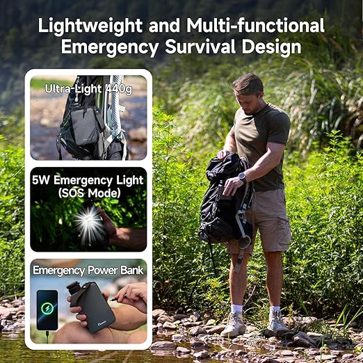 Portable Electric Water Filter - 0.01 Micron Outdoor Camping Water Purifier for Hiking, Camping Water Filtration System Survival,Travel and Emergency (Grey)