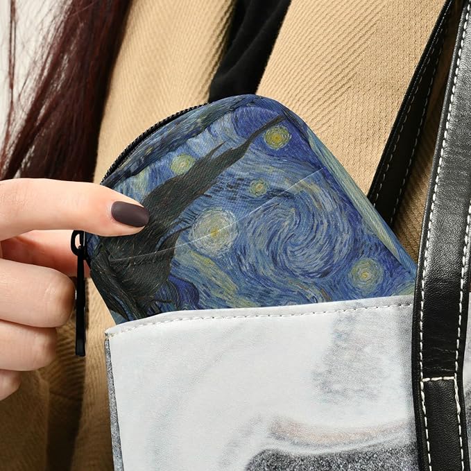 ALAZA Starry Night Art Painting Pill Case 7 Day Weekly Medicine Organizer Travel Portable Compact Pill Box Holding Vitamins Supplements Fish Oil