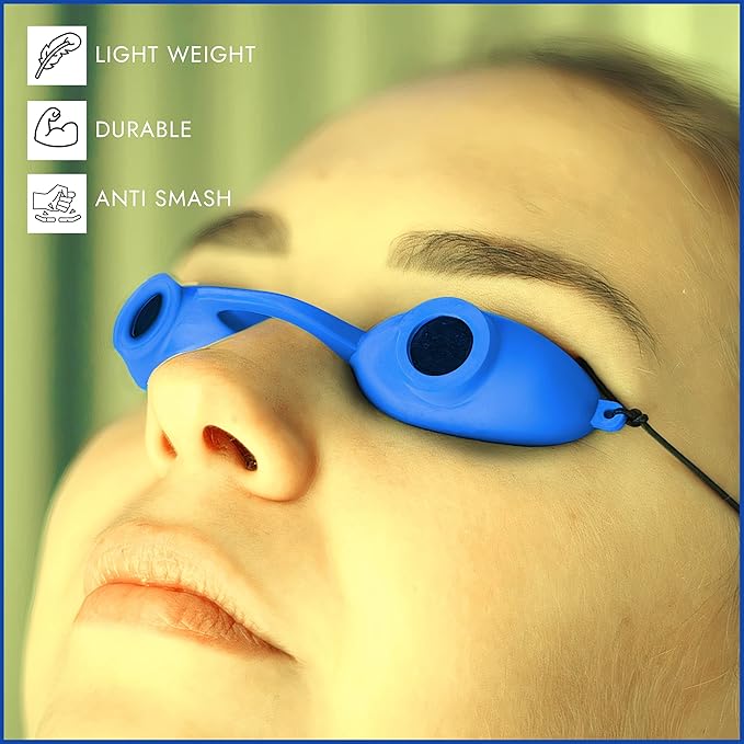 Super Sunnies EVO Flex UV Eye Protection, FDA Compliant, Tanning Bed Goggles, Red Light Theraphy Eyeshields with Case