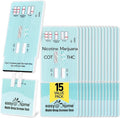 Easy@Home Multi-Drug Screen Test, 15 Pack Marijuana Nicotine Urine Drug Test Kits, Testing for THC and Nicotine Metabolites Cotinine(COT) in Urine, Accurate Home Drug Testing Kits, EDOAP-124