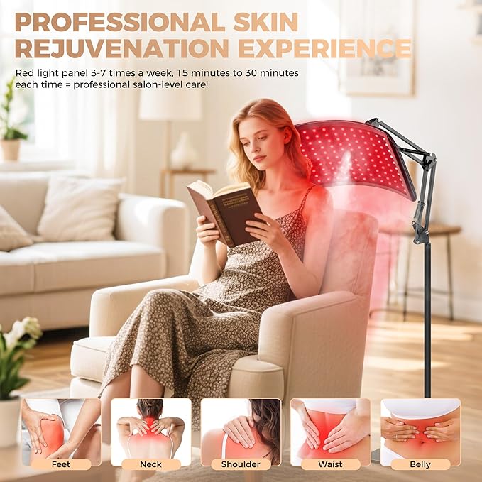 Red Light Therapy for Face and Body,Infrared Light Therapy with Oxygen Nebulization,Red Light Panel with Stand,LED 660nm and 850nm Deep Near Infrared Therapy Device