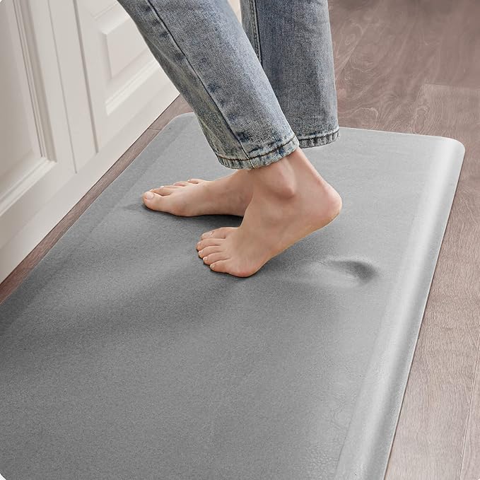 Color&Geometry Anti Fatigue Floor Comfort Mat 3/4 Inch Thick 17"x24" Perfect for Standing Desks, Kitchen Sink, Stove, Dishwasher, Countertop, Office or Garage, Light Grey