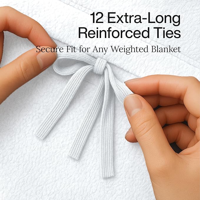 HomeSmart King Size Weighted Blanket Cover – Ultra Soft White Minky, Fits 92x104 Weighted Blanket (Cover Only)