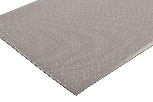 NoTrax 419 Diamond Sof-Tred Safety/Anti-Fatigue Mat with Dyna-Shield PVC Sponge, for Dry Areas, 3' Width x 60' Length x 1/2" Thickness, Gray