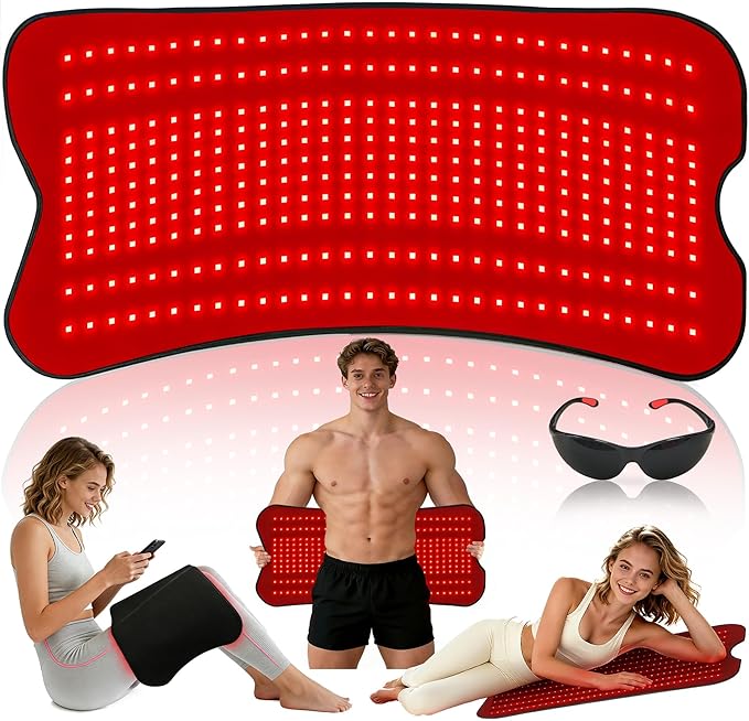 Red Light Therapy Mat 31.5‘’*14.2‘’ 330led（990Chips）Infrared Light Therapy for Body Pad Time Control 660nm&850nm for Pain Relief Wearable for Muscle Repair Gift