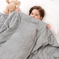 Kivik Weighted Blanket 5lbs, Small Minky Dotted Blankets, Soft Heavy Blanket Throw, Machine Washable, 36 x 48 Inches Grey