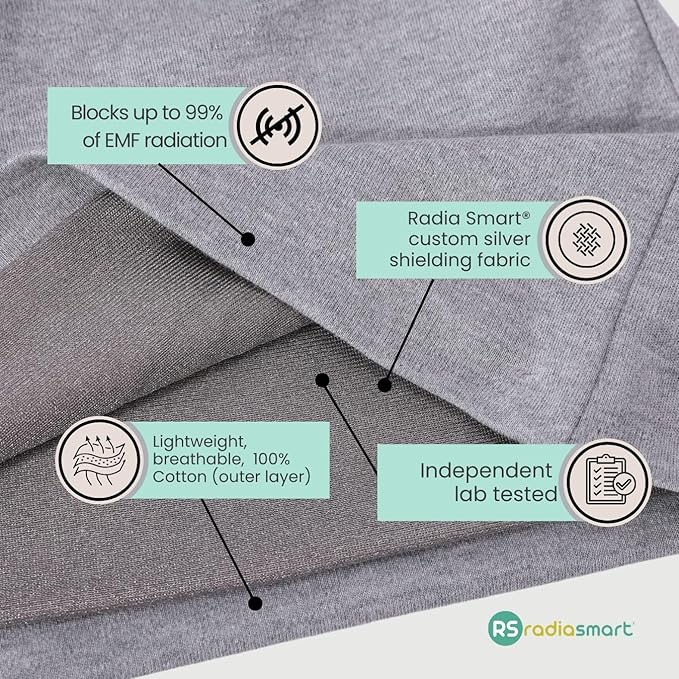 Radia Smart EMF Protection Slouch Beanie, 5G, RF Shielding, WiFi Protection, Brain Coat