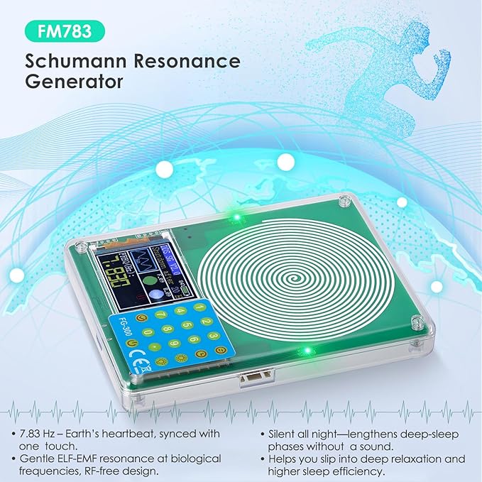 Schumann Resonance Generator 7.83Hz, Adjustable Frequency Healing Device 0.001Hz-200kHz, Pure Sine Wave Frequency Generator Sound Therapy Machine for Deep Sleep, Anxiety Relief, Yoga & Meditation