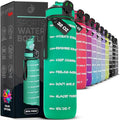 Motivational Water Bottle with Time Marker, 32 oz Water Bottle, Sports Water Bottle with Spout, Achieve All-Day Hydration SpillProof, BPA FREE