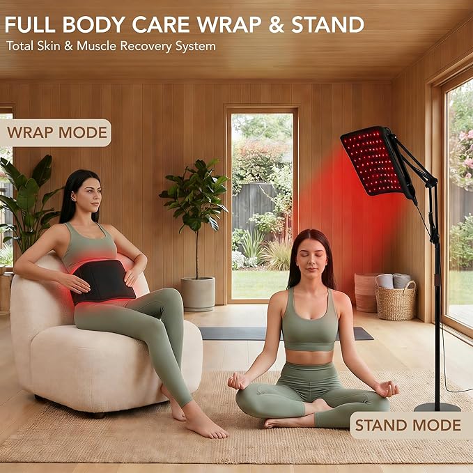 Red Light Therapy for Face | Red Light Therapy for Body | RedLight Therapy Lamp with Stand | Infrared Wearable Belt | 2 in1 Red Light Therapy Device