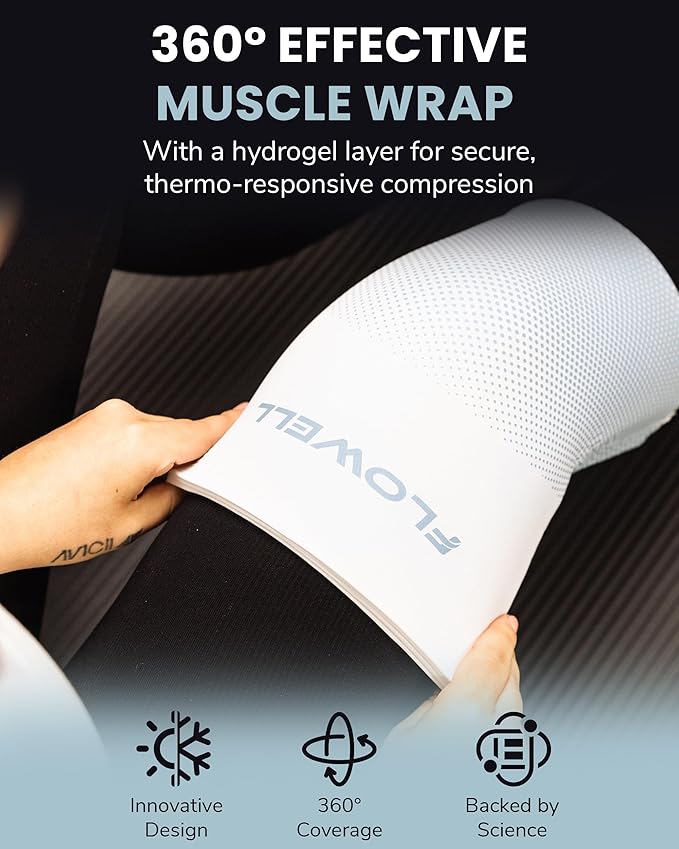 Flowell Home Thermosleeve - Dual-Temperature Heat Pack or Ice Sleeve for Arm with Hydrogel - Versatile Hot & Cooling Pad Joint Wraps & Muscle Compression - Single, Large