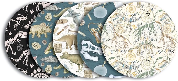 Glucomart Adhesive Patches for Freestyle Libre 3, Lingo, Instinct, Dexcom G7 & Stelo (5 Count) – Strong CGM Patches, Waterproof & Sweatproof, 15-Day+ Hypoallergenic Overpatch (Dinosaur)