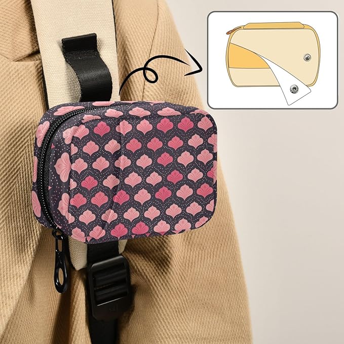 Guilloche Black Peach aid Bag with Detachable Compartments Portable Portable Pill Organizer Pill Organizer
