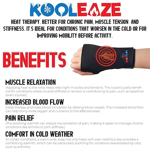 KOOLEAZE Reusable Gel Ice Pack Sleeves for Hot and Cold Therapy – Multipurpose Support | Pain Relief, Swelling Reduction, and Injury Recovery - Wrist