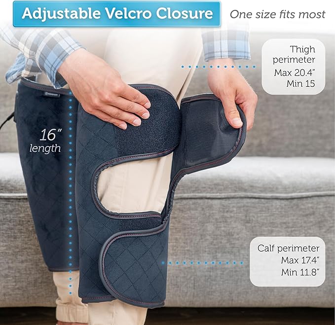 COMFIER Heated Knee Massager Heating Pad for Knee Pain Relief,Heat Knees Warmers Wrap with Massage and Vibration-Greige
