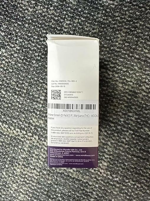 Prime Screen [5 Pack] 5 Panel Instant Urine Drug Test Kit, Medically Approved for Testing AMP, Benzos (BZO), COC, OPI, Marijuana (THC) - WDOA-754