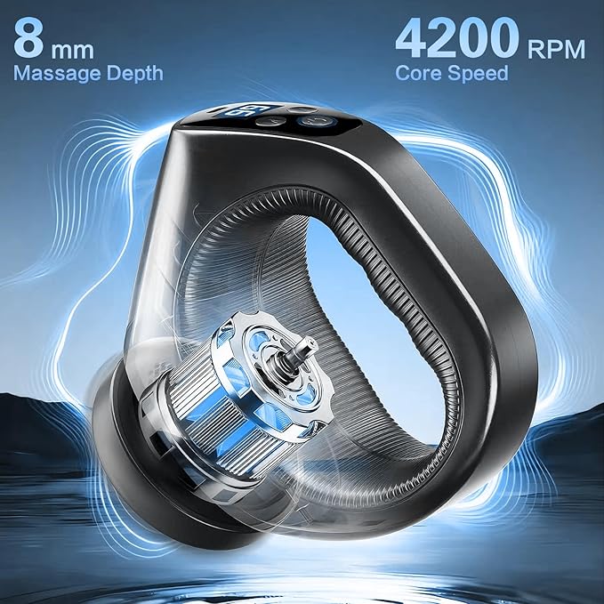 3D Rotating Massage Gun, Cordless Deep Tissue Body Massager with 30 Speeds & 6 Modes for Muscle Recovery & Body Sculpting, Handheld Electric Massager for Back Neck Shoulder for Women & Men