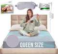 Earth Grounding Sheets Queen Size with 12% Silver Fiber & 4% Silk & 84% Cotton - Gray - Quality Certified Grounded Well Bed Sheet - Conductive Fitted Sheet for Better Sleep