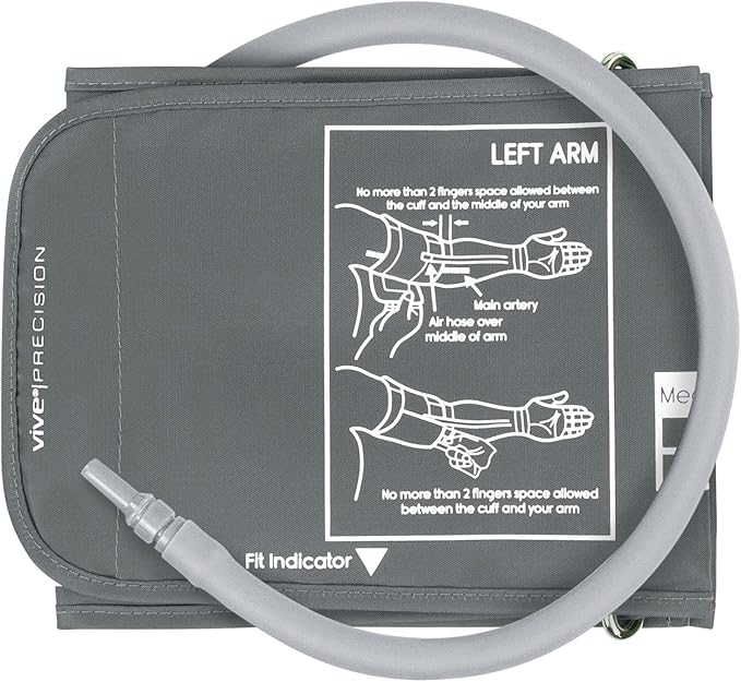 Vive Precision Blood Pressure Cuff Replacement - Compatible with Omron Series 5 & Most BP Monitors - Universal Cuff for Adults, Seniors & Elderly (Large)
