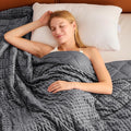 Grey Weighted Blanket for Adults 15lbs, 48"x72", Twin Full Size Cooling Minky Heavy Throw Blanket for 120-160lbs, Soft Winter Thick Big Blankets Weighted Comforter Gift for Sleeping