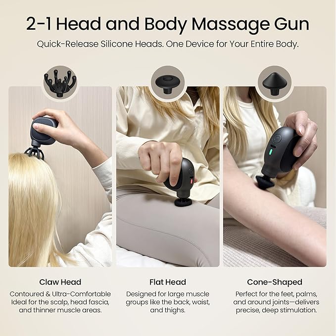 Pocket Mini Massage Gun for Women Design – 4-Speed Portable Handheld Electric Massager for Head, Face & Neck, Pain Relief, Relaxation and Recovery