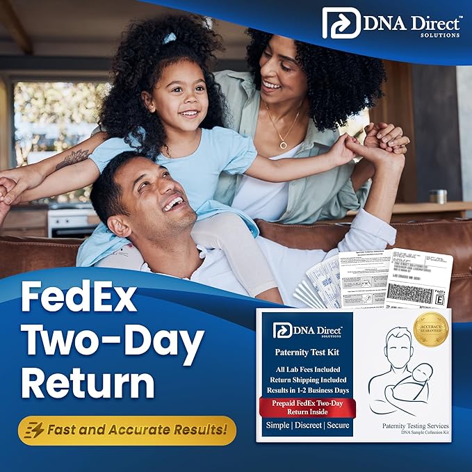 DNA Direct - Reliable At-Home Paternity Test for Child and Father, Fast and Dependable Paternity Test Results in 1-2 Days, All Lab Fees and FedEx 2Day Return Included