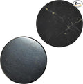 2 pcs Shungite Stickers Set Round 50 mm Polished and Unpolished (1 of Each) for Cell Phone Case Tablet Laptop Computer - Energy Shungite Stones Protection Plate with Carbon Fullerenes