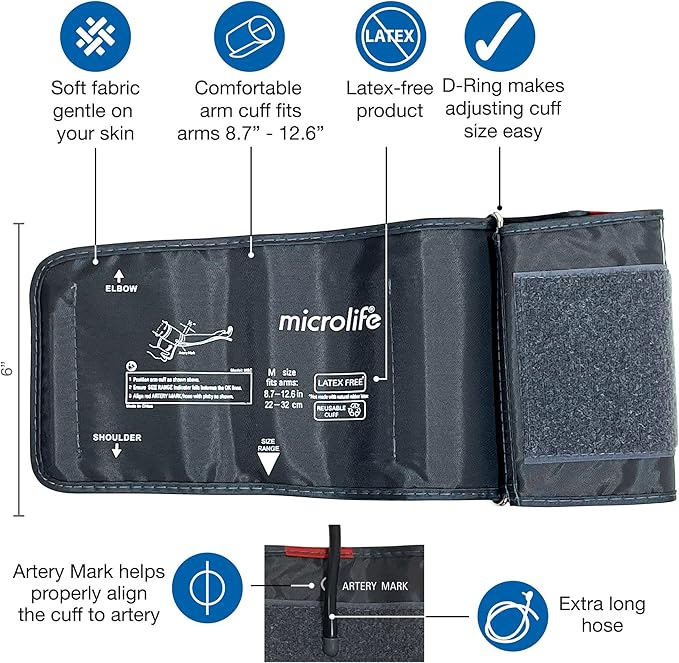 Microlife Replacement Blood Pressure Cuff (Medium (8.7-12.6 inch))
