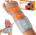 Cordless Wrist Heating Pad Wrap, Heated Wrist Brace with Vibration, Heated Wrist and Hand Massager, 3 Heat Levels, 3 Massage, Rechargeable Heating Pad for Wrist and Hand, Elbow, Ankle