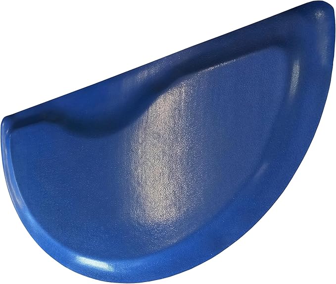 Rhino Mats, Rhino Hide Salon Mat, Non-Slip Standing Cushioned Comfort Anti-Fatigue Mat for Salon, Barbershop, or Spa (Blue Semi-Circle, 3' x 5' x 7/8")