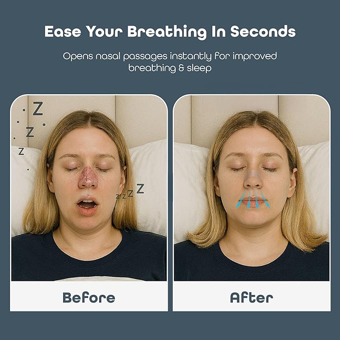 SleepHabits 45PC Breathing Strips, Non-Toxic Tested Nose Strips for Breathing & Sleep | Nasal Strips for Snoring Solution | Extra Strength for Sensitive Skin | Nasal Strips for Sleeping, Unscented