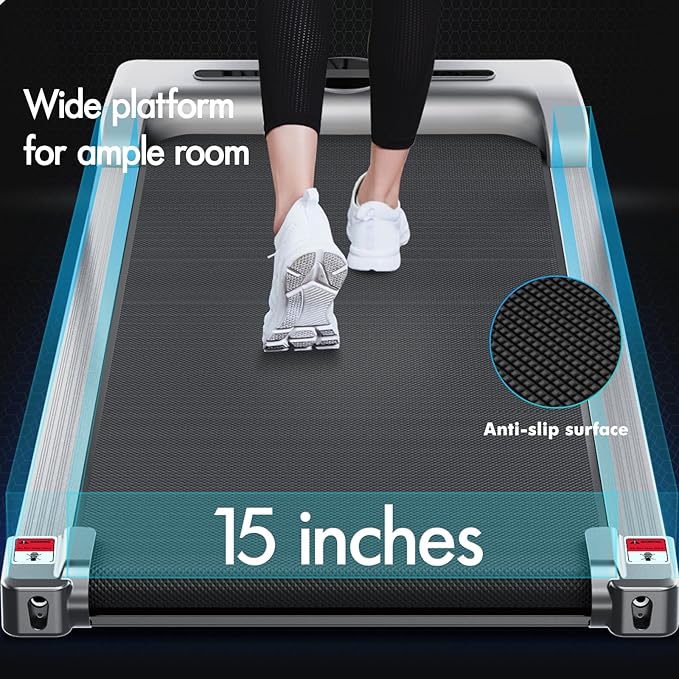 BLACK LORD Walking Pad with Handle Bar, 2.7 HP Quiet Foldable Under Desk Treadmill with Bluetooth Speaker, Portable Running Treadmills for Home, LED Display, App/Remote Control, 330 lbs Capacity