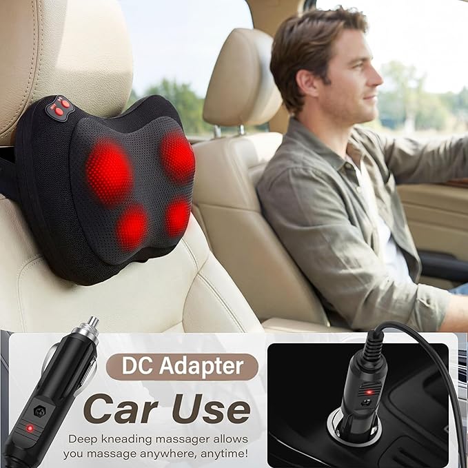 Papillon Back Massager with Heat,Shiatsu Neck Massager Pillow for Back,Neck,Shoulder,Foot & Lower Back Pain Relief,Electric Kneading Massager, Gifts for Women/Men/Dad/Mom/Fathers Day/Mothers Day