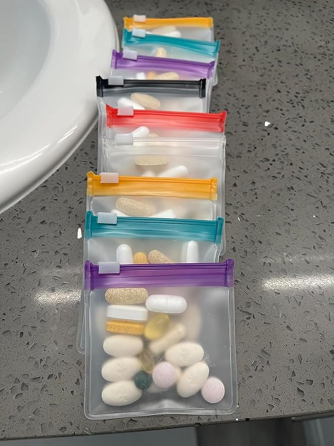 7 Pcs Pill Pouches Pill Bags for Travel Reusable Pill Pouches for Medicine(Multicolor)