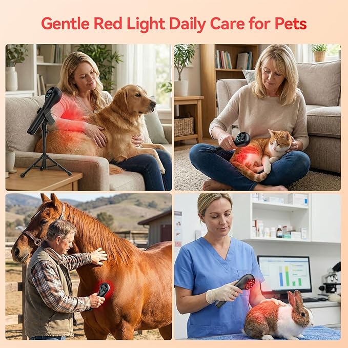 Red Light Therapy Device, Handheld Dual 660nm & 808nm Wavelength Infrared Light Therapy Wand for Body, Knee, Shoulder, Back, Joint & Pet, Promotes Pain Relief, Portable with Stand for Home Use