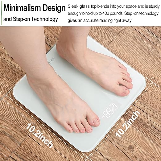 RENPHO Scale for Body Weight, Mechanical Bathroom Weighing Scale, Highly Accurate & Measures Weight up to 400 lb/180kg, Batteries Included, 10.2"/260mm, White