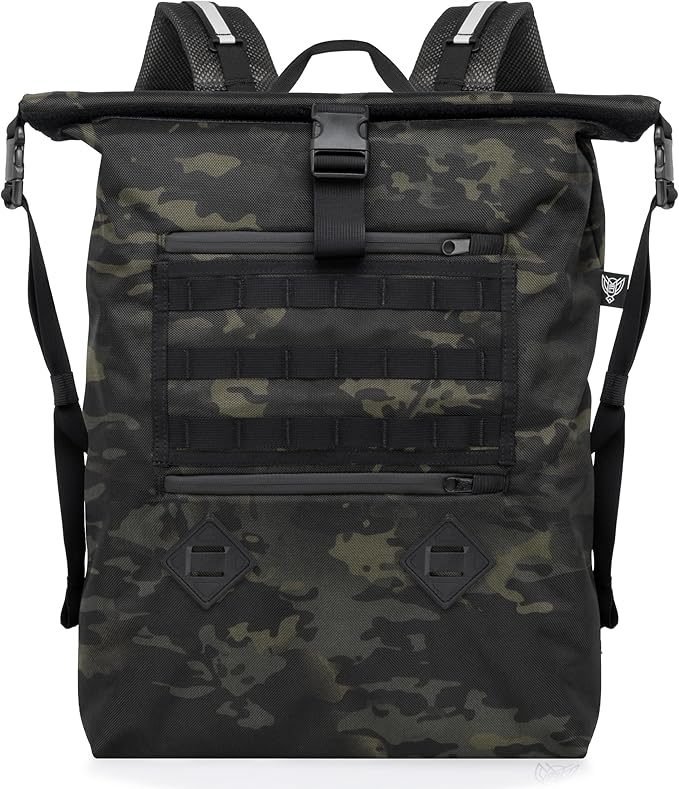 Xtreme Sight Line ~ AQUA RT Large Water-Proof Faraday Backpack/Black Hat Combo ~ Tracking/Hacking Defense ~ Woodland Camo