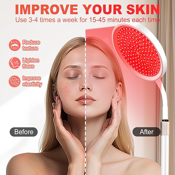 LanSuper Red Light Therapy for Body, Red Infrared Light Therapy Lamp with Stand, 660nm and 850nm Near Infrared Redlight Therapy, LED Red Light Therapy Device for Face and Full Body at Home(140 Beads)