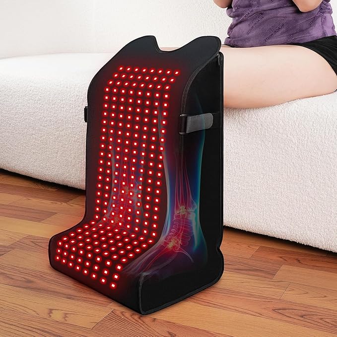 Red Light Infrared Therapy Device for Feet Legs Knees Ankle Large Wrap 15.8" x 11.4" x 25" 480 Dual Wavelength LED 5 Modes Adjustable Power & Timer Pain Relief Treatment Health Care