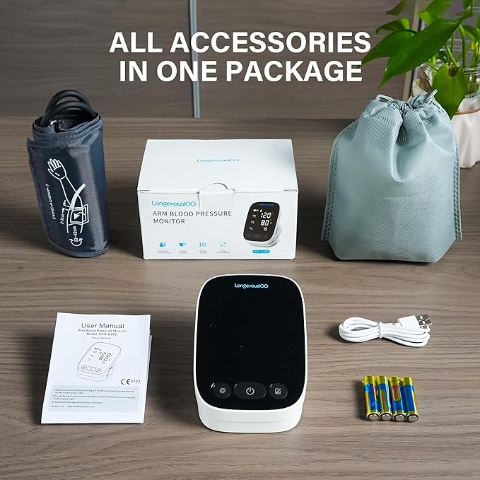 Blood Pressure Monitor for Home Use, Automatic BP Machine Digital High Blood Pressure Monitors with Large Cuff 8.7"-16.5" for Upper Arm & Accurate Readings