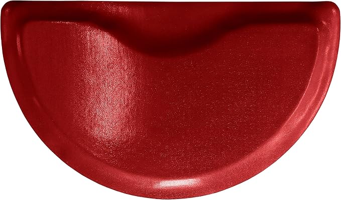 Rhino Mats, Rhino Hide Salon Mat, Non-Slip Standing Cushioned Comfort Anti-Fatigue Mat for Salon, Barbershop, or Spa (Red, Semi-Circle 3' x 3.5' x 7/8")