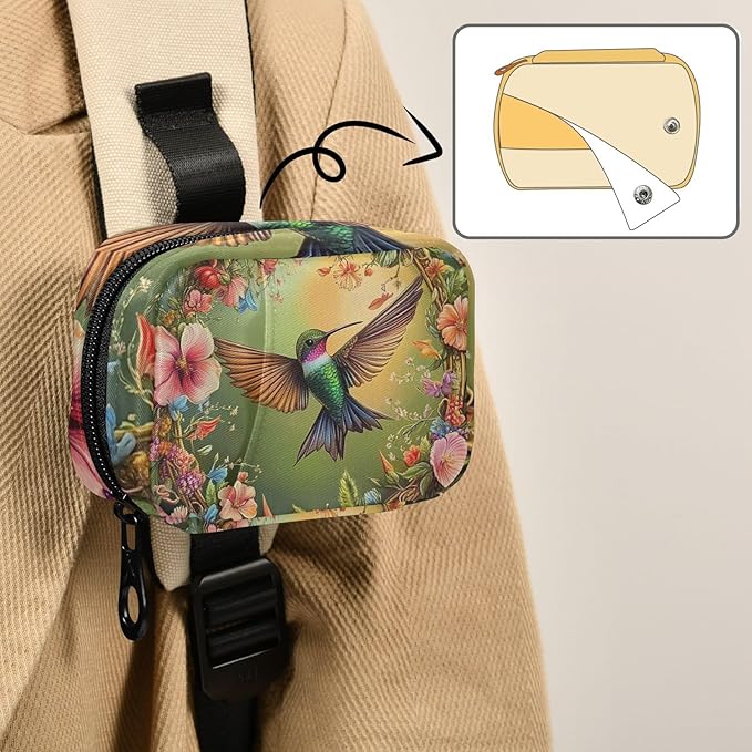Travel Pill Case Flower Garland Bird Weekly Small Pill Box 7 Day Pill Box Pill Organizer Bag