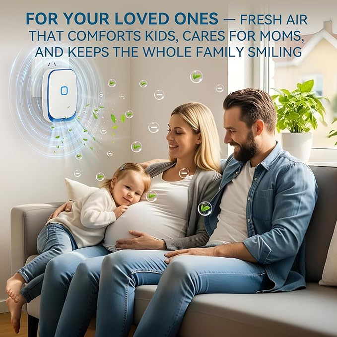 Plug In Air Ionizers for Home – 6 Pack Negative Ion Air Cleaner for Strong Dog Poof, Cat Litter Box Deodorizer, Air Purifier For Smoke, Kitchen Odor, Bathroom Closet Shoe Cabinet Office – White