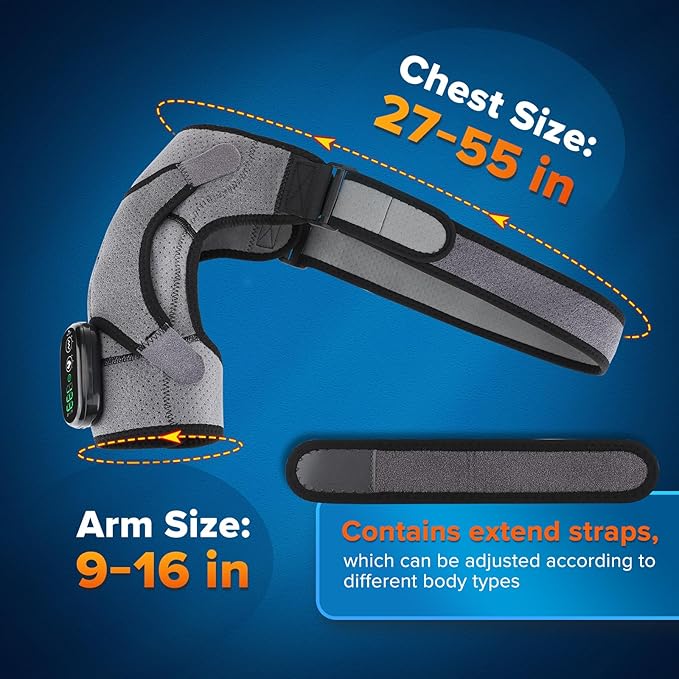 Shoulder Heating Pad with Massage, Cordless Heated Shoulder Wrap for Pain Relief, Deep Tissue Shoulder Massager for Rotator Cuff & Shoulder Brace Support