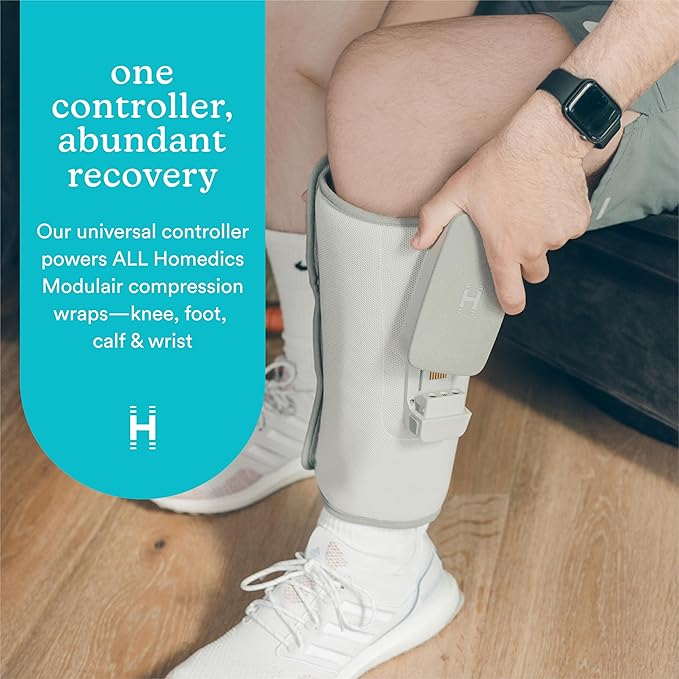 HoMedics Overlapped Compression Therapy Battery, Massage System Universal Controller, Compatible Modulair Compression Wraps (Sold Separately)