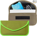 2PCS Faraday Bags for Car Key and Cell Phone, Signal Blocking Bag, Faraday Key Fob Protector, Universal Cell Phone Privacy Card Protection Car Accessories for Anti-Thefting (Khaki+Green)